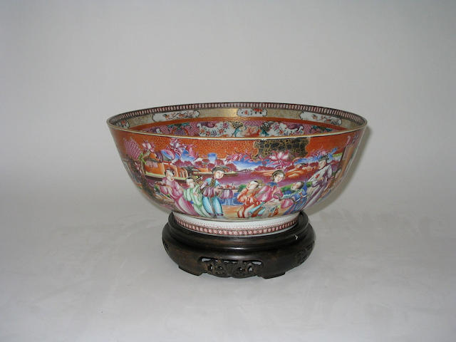 A Chinese 'Mandarin Palette' punch bowl