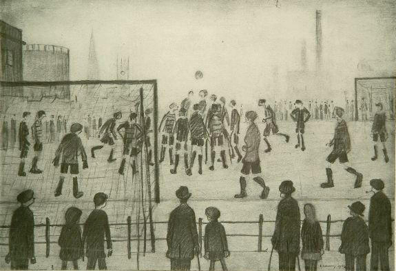 Laurence Stephen Lowry (1887-1976) 'The Football Match' 24.5 x 35.5cm.