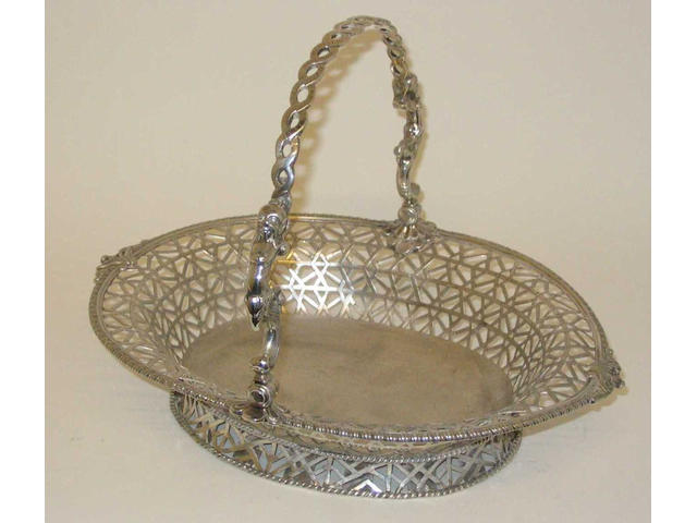 A George II  swing handled basket By S. Herbert,  1754,
