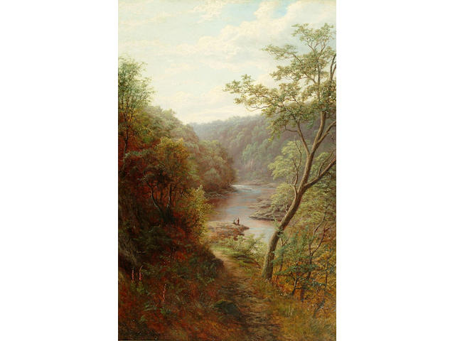 William Mellor (1851-1931) 'Wharfe above the Strid, Bolton Woods, Yorskhire'; 'A Peep of Bolton Abbey, from the Strid, Yorkshire' 90 x 60cms.