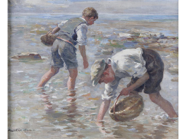 William Marshall Brown RSA RSW (1863-1936) The Crab Pickers 39 x 49cm
