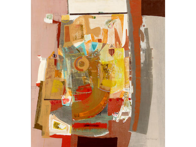 James Cumming RSA RSW (1922-1991) 'Churn and seltzer bottle in the window' 106 x 101cm