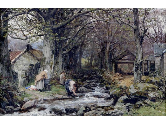 David Farquharson ARA ARSA RSW ROI (1840-1907) Wash day 48 x 74cm