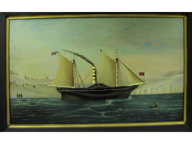 A three dimensional ship portrait of the paddle steamer "Mary", 53.5 x 89cm.