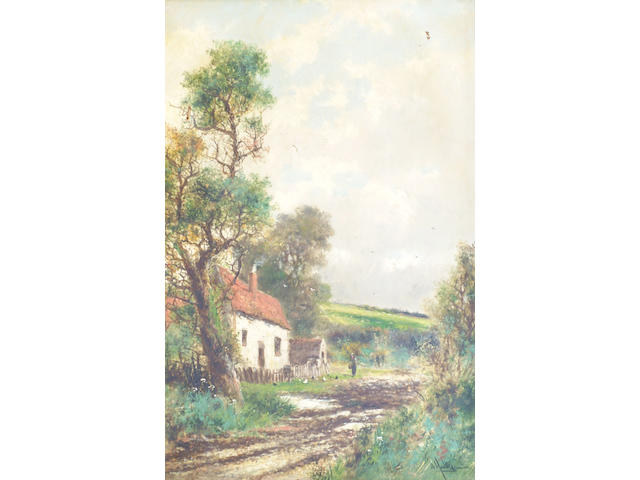 Abraham Hulk Junior (1851-1922) 'A Country Cottage', 75 x 50cm.