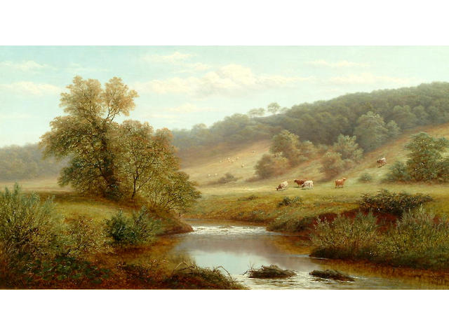William Mellor (1851-1931) 'View Near Parbold, Lancashire' 45 x 83cm.