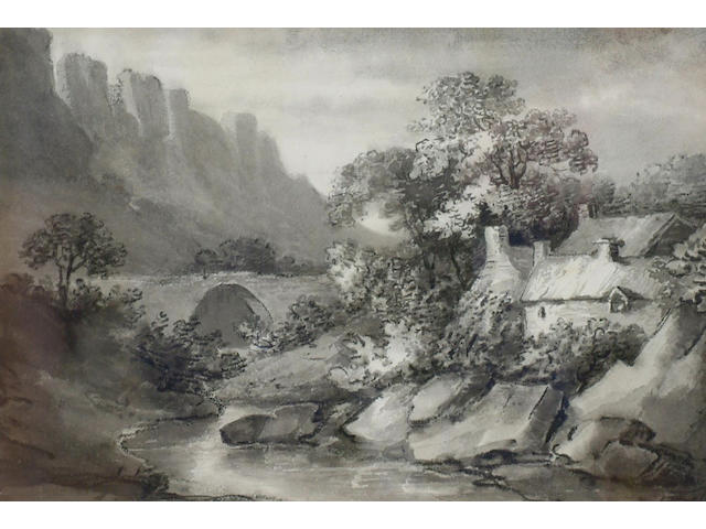 Attributed to Thomas Munro (1759-1833) 'Wick, near Bath', 19 x 28cm