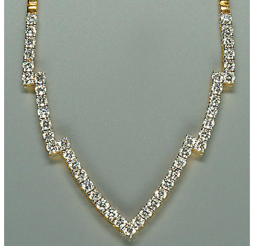 50104300027 A ladies brilliant-cut diamond set necklace, diamond approx. 3.00ct.