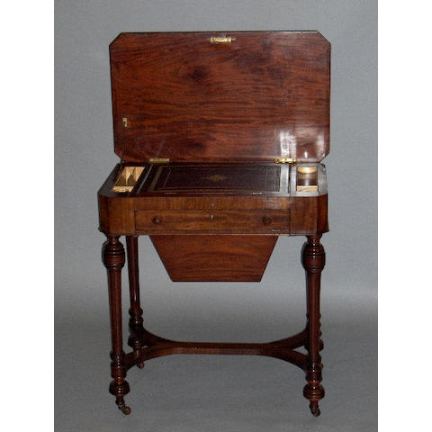 An early Victorian mahogany lady's writing/work table,
