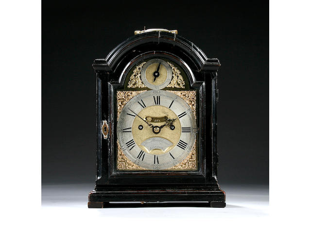 An ebonised bracket clock, John Monkhouse, London, circa 1770,