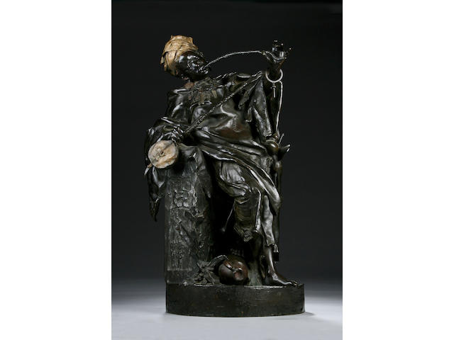 A large late 19th Century patinated bronze Orientalist figure, indistinctly signed A-Girasser (?),