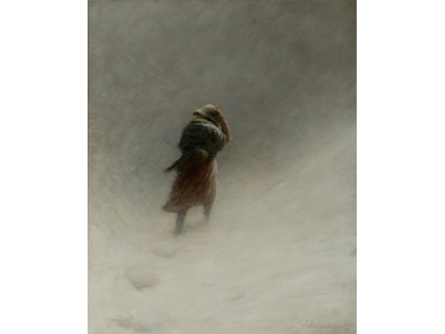Joseph Farquharson RA (1846-1935) The Blizzard 60cm x 48cm (24 x 19ins)