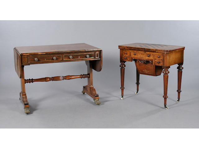 A good George IV/William IV rosewood games/sofa table by Gillows of Lancaster