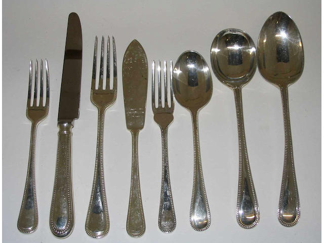 A composite canteen of Old English bead pattern cutlery Mostly by Messrs Deakin, Sheffield, 1925, and later dates and makers,