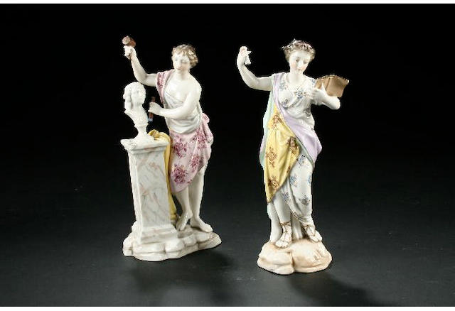 Five German figures of muses late 19th century