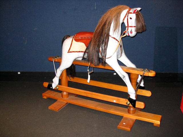 Carved wooden Rocking horse, English modern