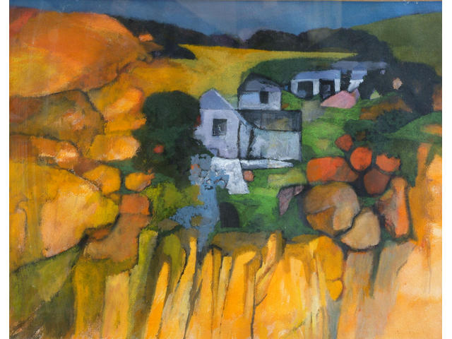 John Elwyn (1916-1997) Upland Farm, Cardiganshire' 50 x 70cm