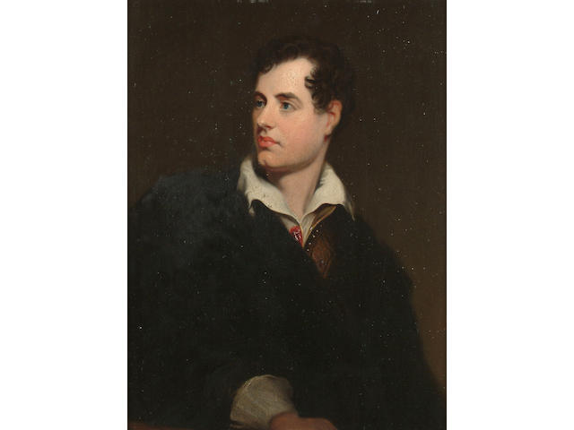 John Lewis Reilly (British, fl.1857-1866) A portrait of Lord Byron, 28 x 21cm (11 x 8 1/4in)