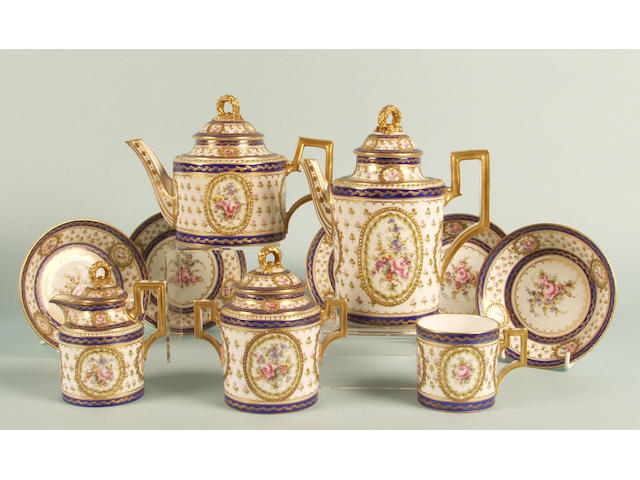 A French porcelain coffee service 19th Century,