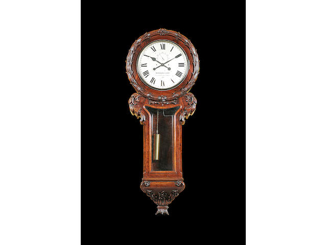 A mid 19th century mahogany wall clock Barraud & Lund, Cornhill, London, 1659