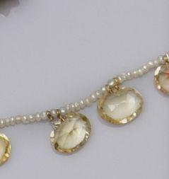 A citrine and seed pearl fringe necklace