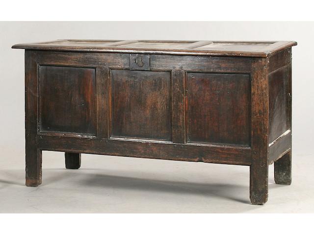 A late 17th/18th Century oak coffer,