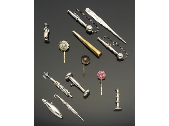 A Victorian silver novelty figural extending pencil, incuse stamped Sampson Mordan & Co,