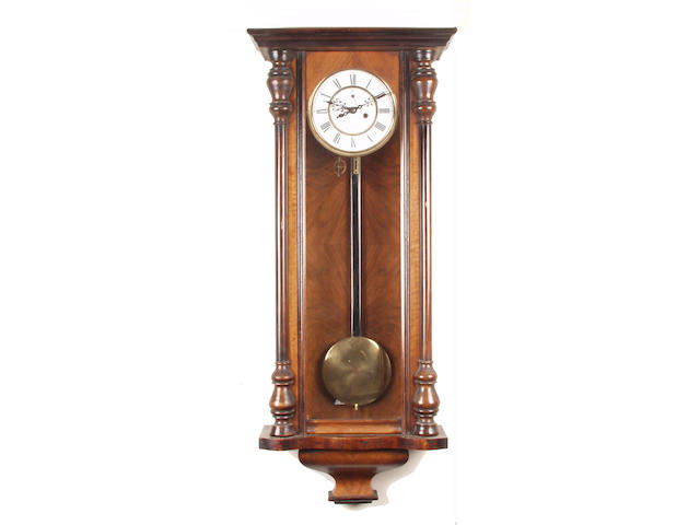 A 19th Century walnut cased regulator wall clock
