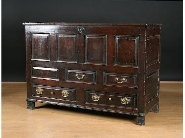 A mid 18th Century oak mule chest