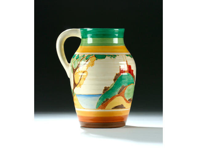 A Clarice Cliff 'Secrets' lotus jug