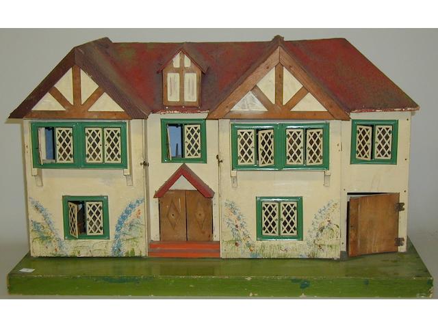 Triang wooden double fronted dolls house,