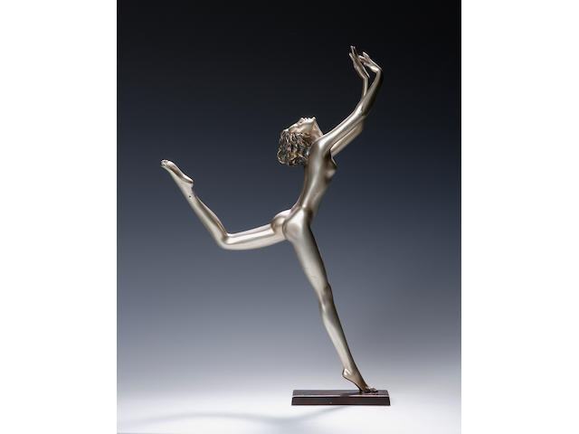 Lorenzl A silvered bronze figure
