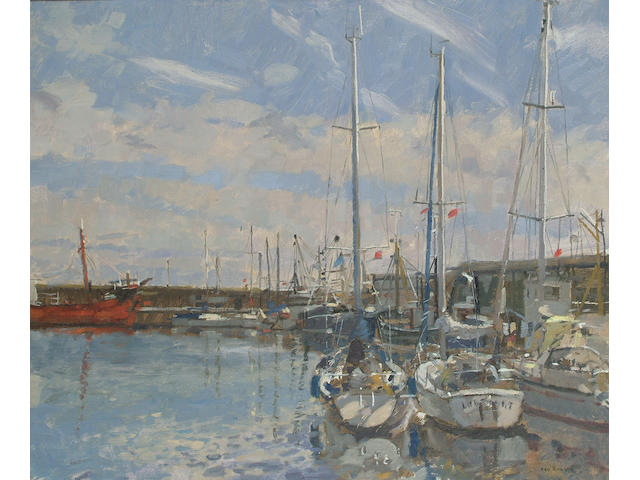 Ken Howard (British, b.1932) Penzance Harbour.