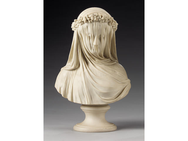 A Copeland parian bust of 'The Bride', circa 1861, after a model by Rapaelle Monti,