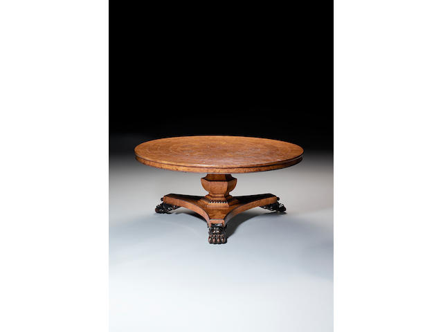 A Regency burr and pollard oak Breakfast Tableof large size