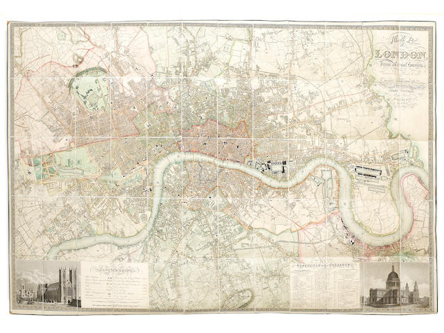 GREENWOOD (CHRISTOPHER and JOHN) Map of London from Actual Survey