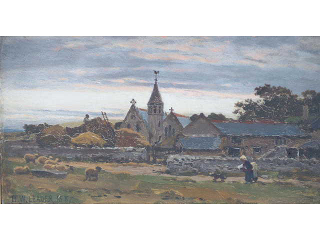 Benjamin Williams Leader, RA (British, 1831-1923) 'Llandulas Church, N Wales'