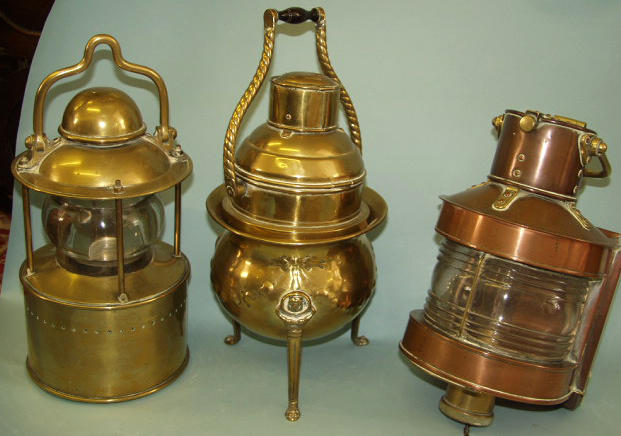 A copper ship's lantern,