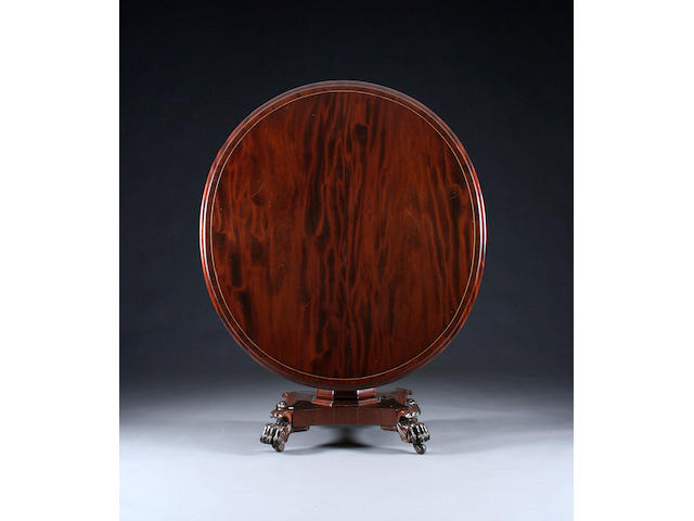 A William IV mahogany tilt-top oval breakfast table