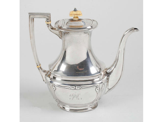 An Edwardian coffee pot, by H. Wilkinston & Co, 1909,