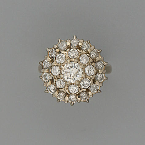 A diamond cluster ring,