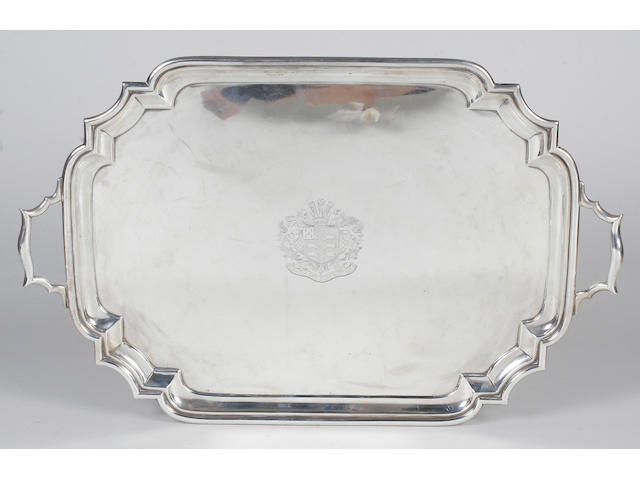 A Britannia standard twin handled tray By The Goldsmiths and Silversmiths Company Ltd, 1913,
