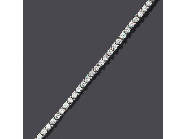 A diamond line bracelet, by Cartier
