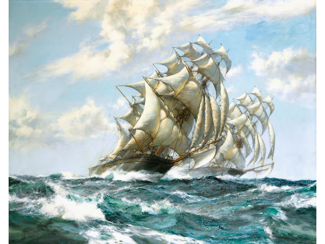 Montague Dawson (British 1895-1973) The Great Race - Ariel and Taeping 101.6 x 127cm. (40 x 50in.)