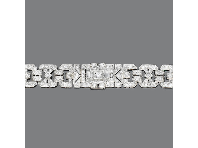 An art deco diamond bracelet,
