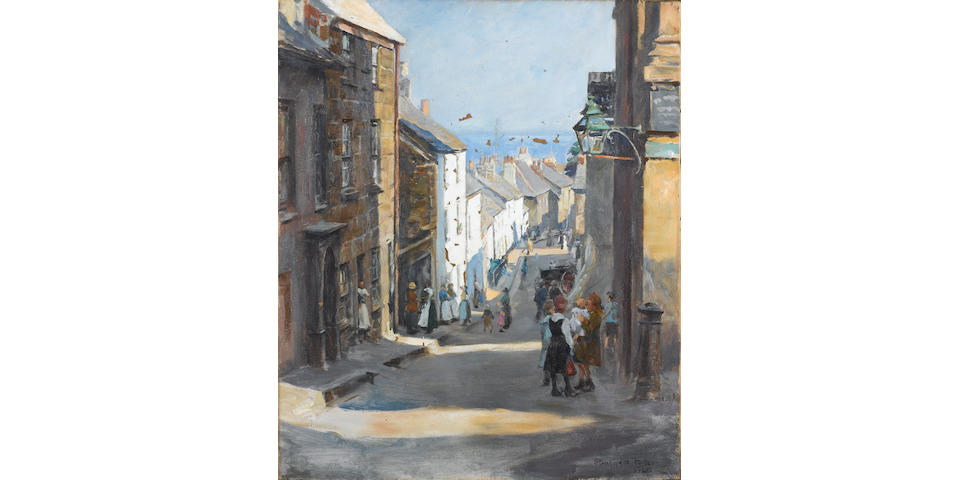 Stanhope Alexander Forbes, RA (British 1857-1947) An old quarter of Penzance 61.5 x 51 cm. (24 1/4 x 20 in.)