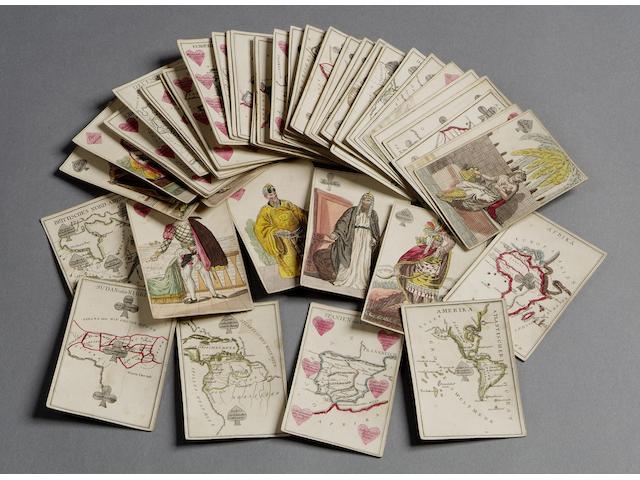 PLAYING CARDS German edition of a pack showing countries and peoples of the world