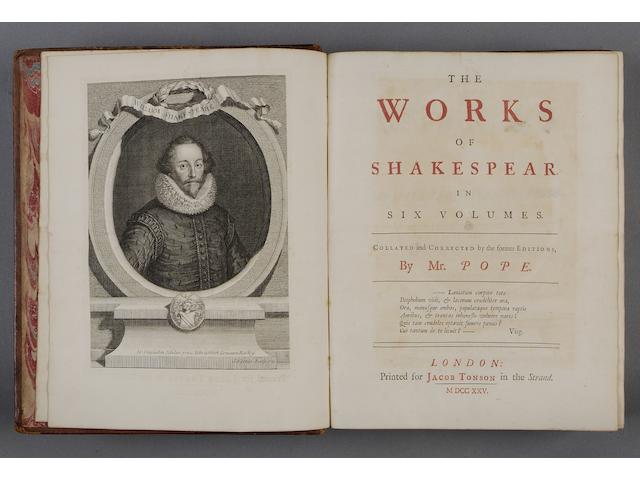 SHAKESPEARE (WILLIAM) The Works... Collated and Corrected from the former Editions, by Mr. Pope, 7 vol.