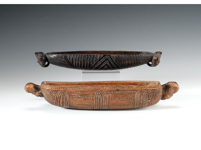 A slender Maori feather box 33cm. long, 6cm. high