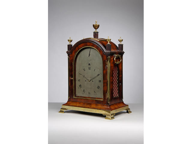 A good late 18th century mahogany pad top bracket clock Allam & Caithness, London